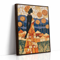 African Village Textile Collage