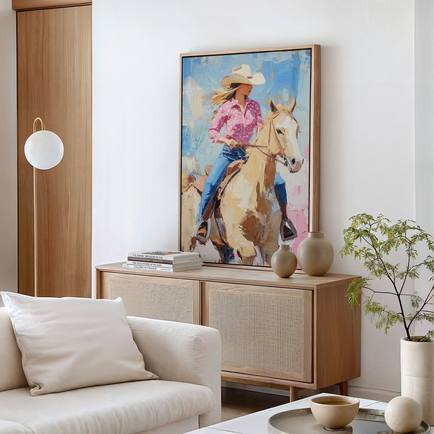 Cowgirl on Horseback – Western Rodeo Wall Art