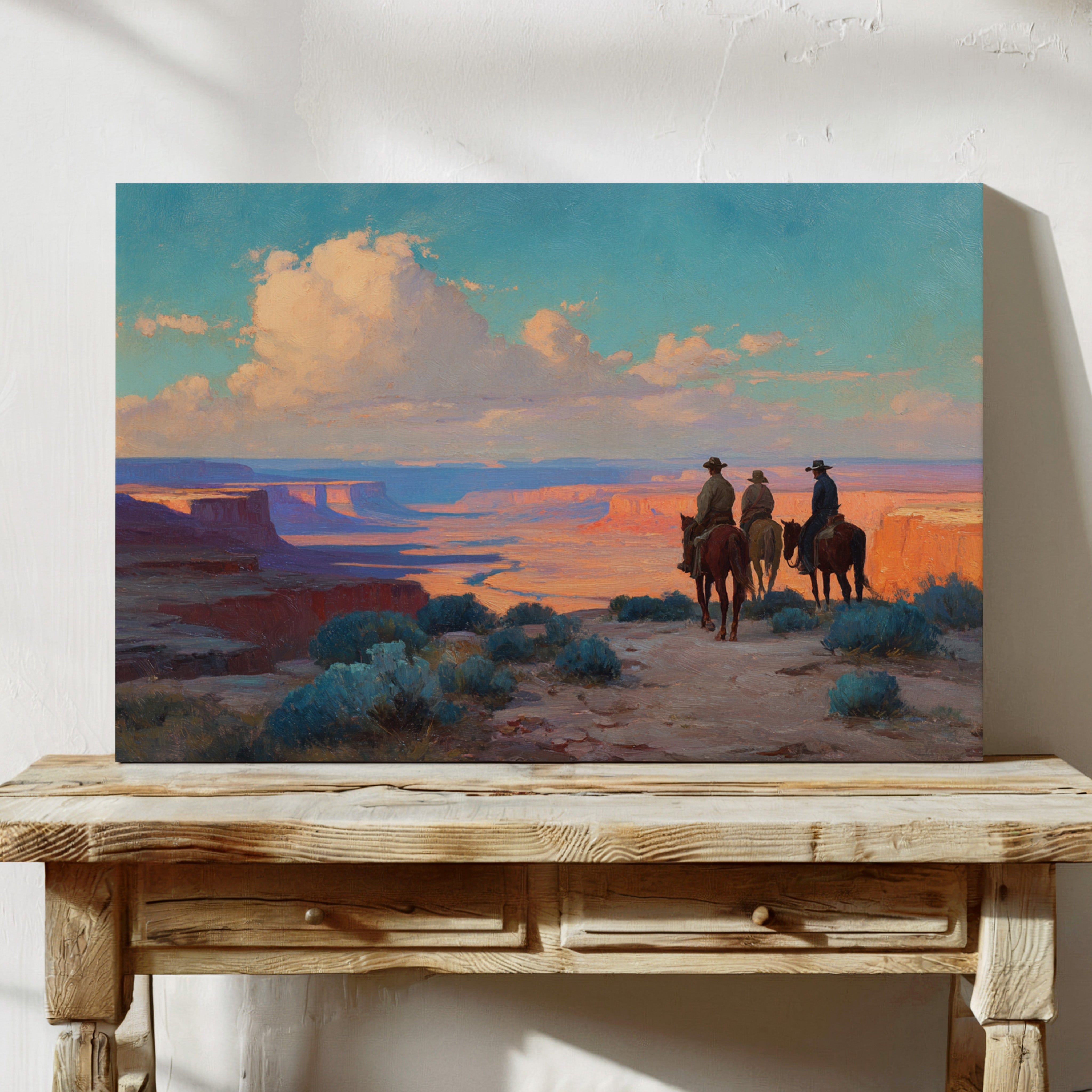 Desert Riders Watch Canyon Glow
