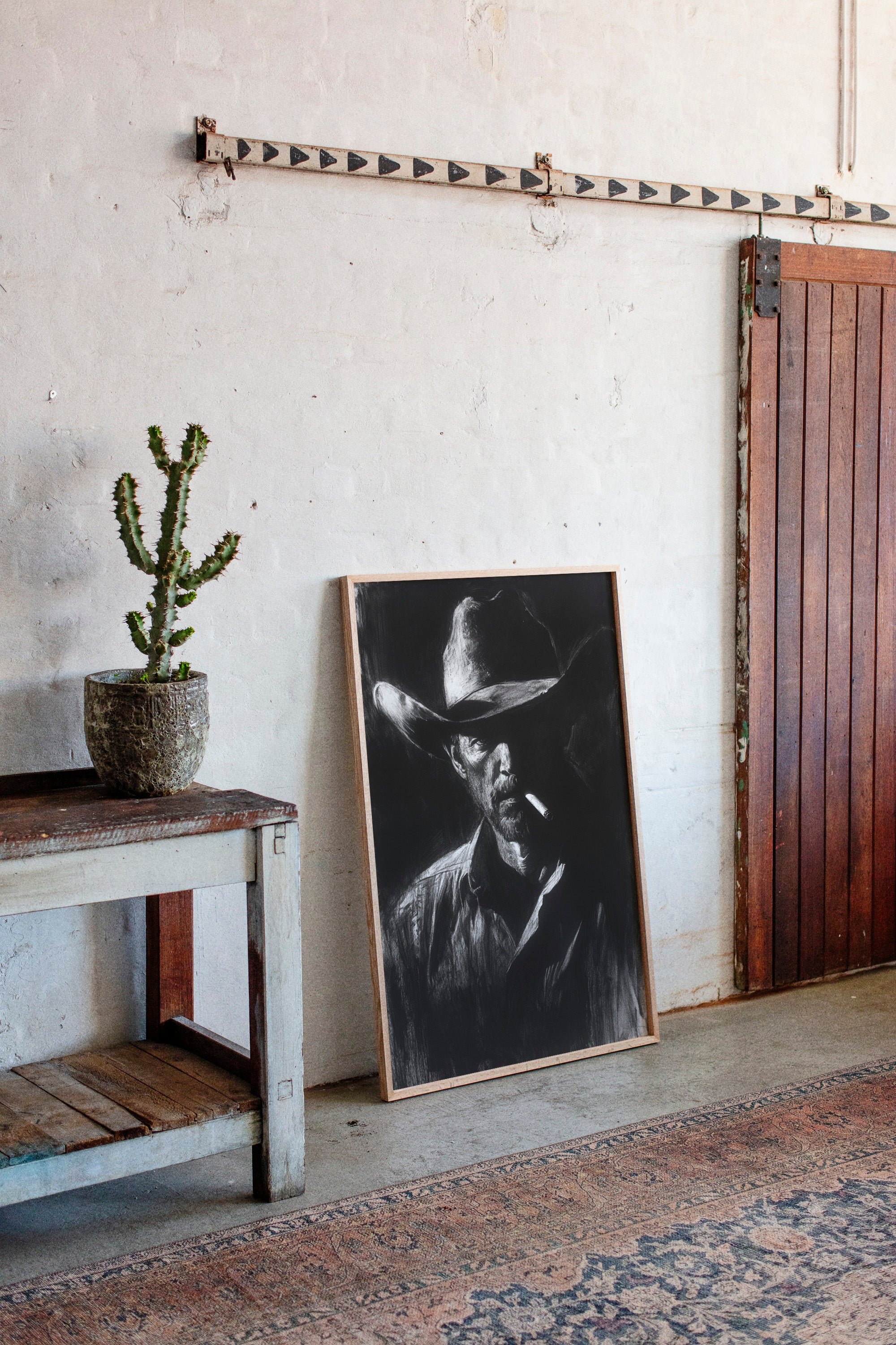 Midnight Cowboy in Charcoal Shadows