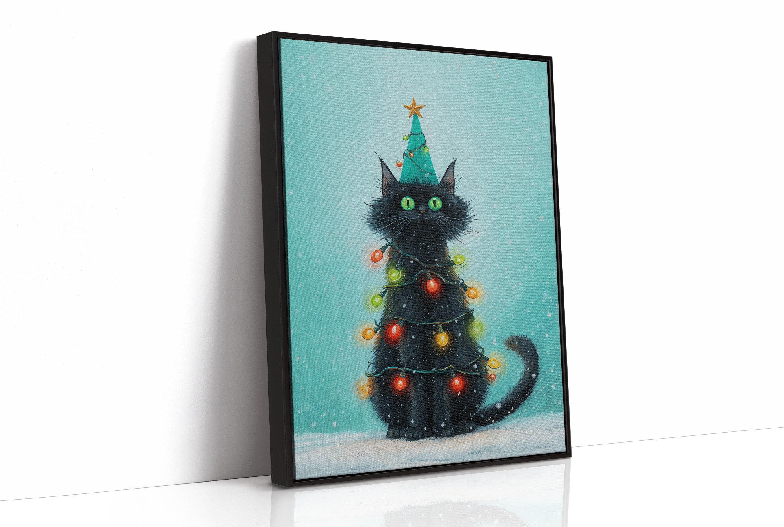 Black Cat Becomes Christmas Magic