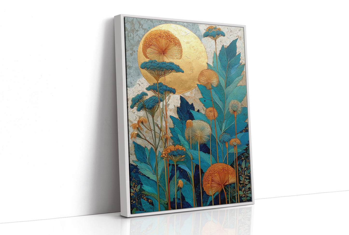 Gold Blooms Against a Gilded Moon