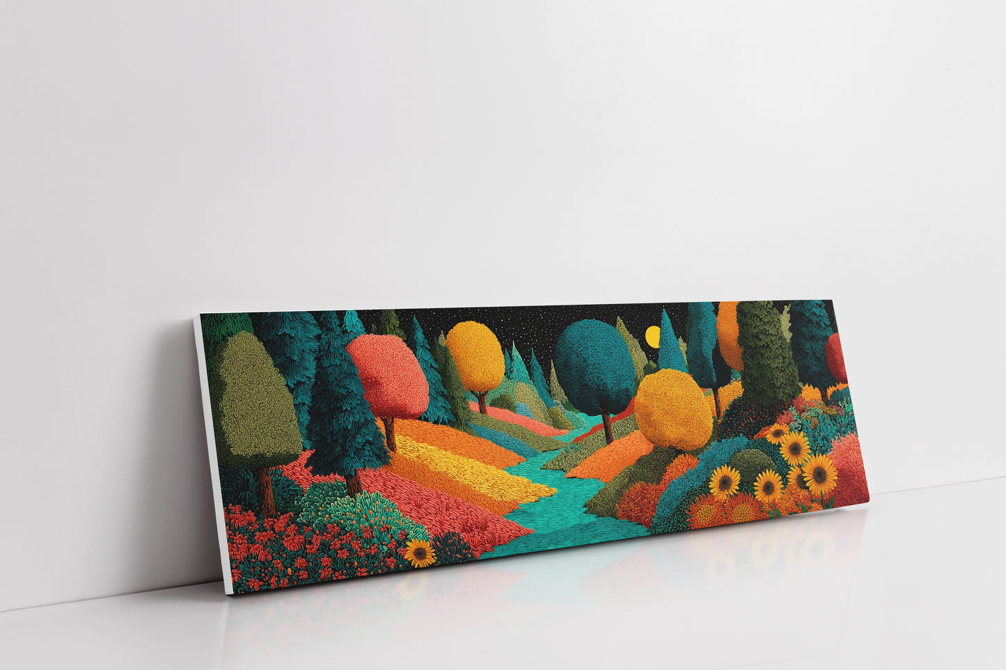 Colorful Dream Forest Under Starry Sky