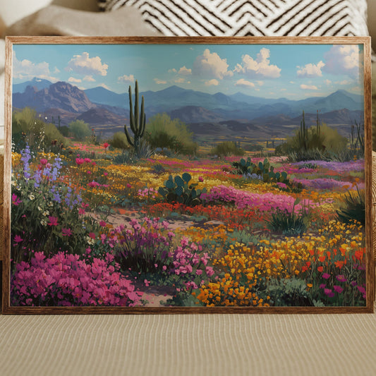 Saguaros Dance Through Wildflower Symphony