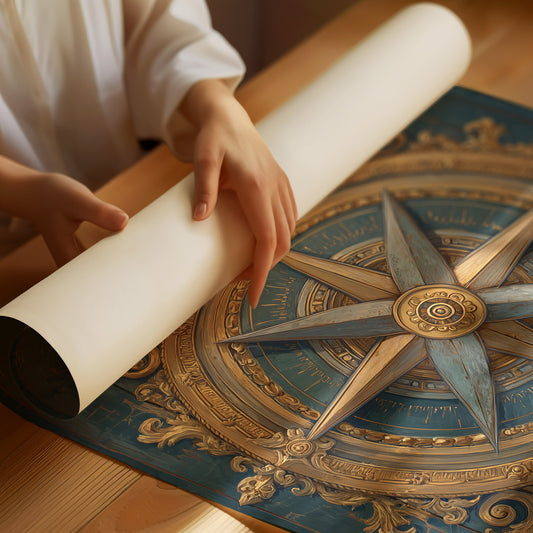 Gilded Compass Charts Distant Shores