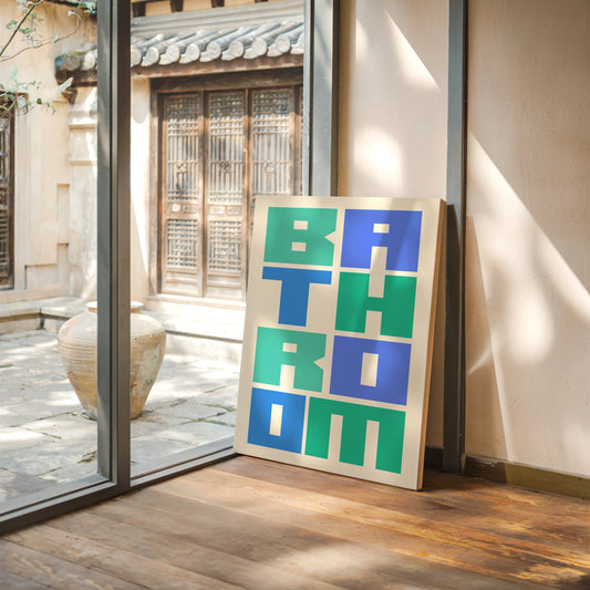 Geometric Letters Dance In Mint Blue