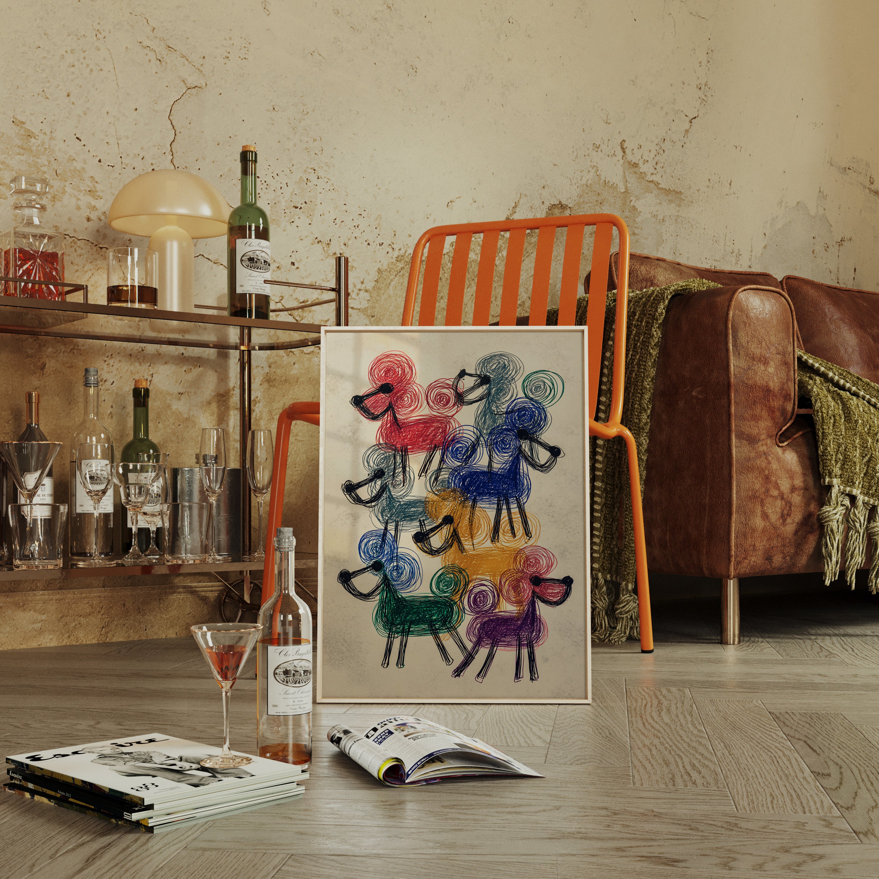 A Parade of Playful Poodles