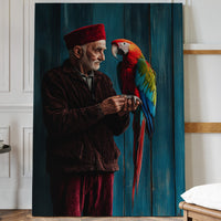 Scarlet Wings Against Teal Afternoon