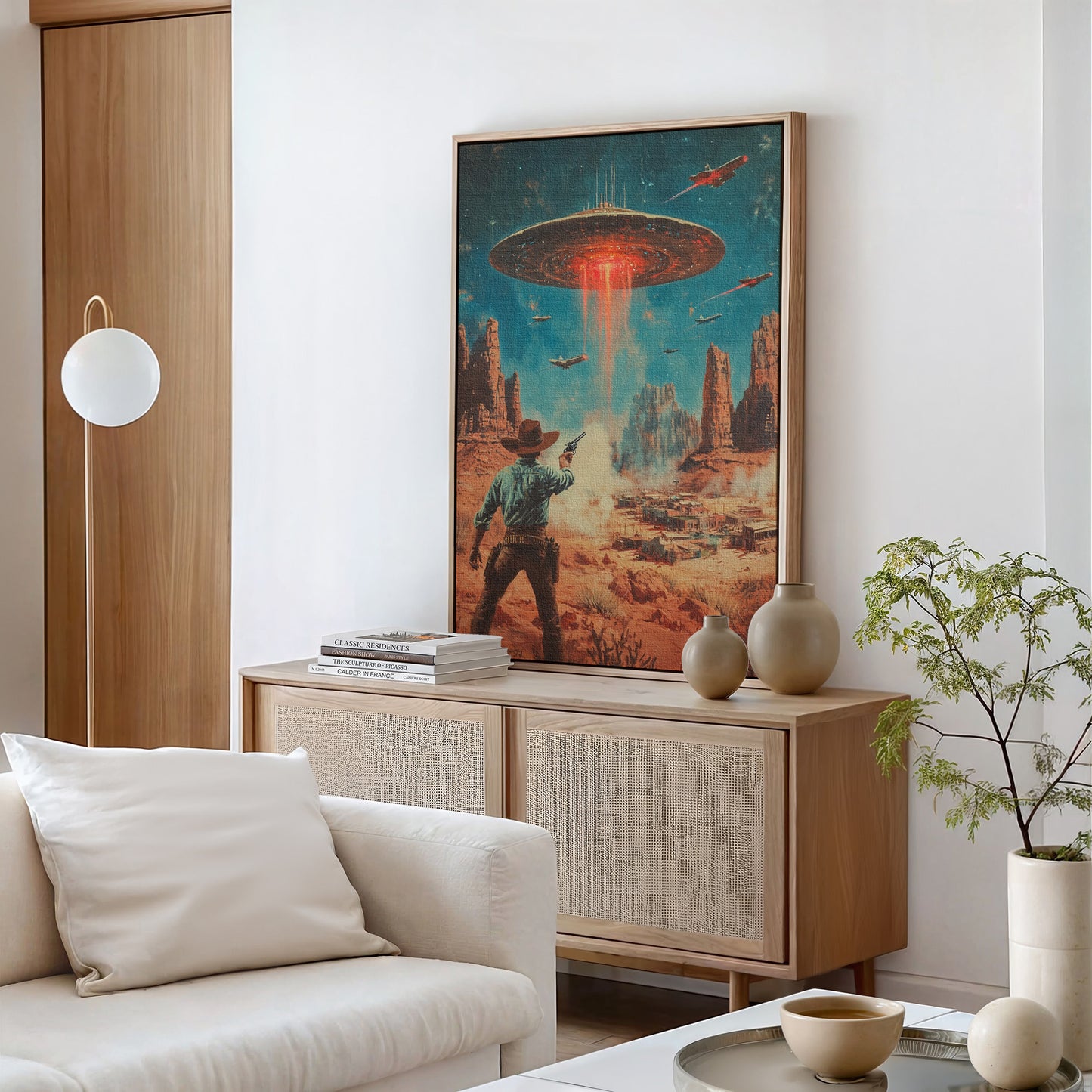 Cowboy vs. UFO – Sci-Fi Western Wall Art