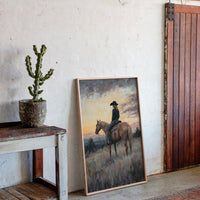 Evening Watch – Cowgirl and Horse at Sunset