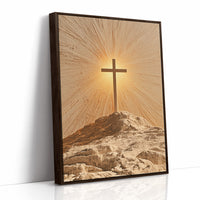 Radiant Cross on Rocky Hilltop