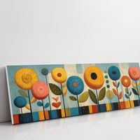 Mid Century Floral Garden in Retro Colors