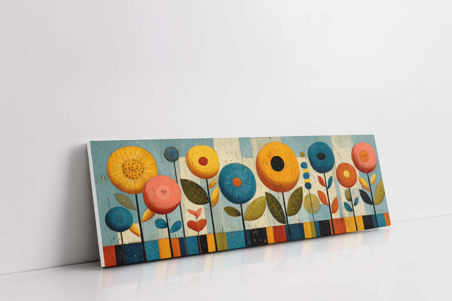 Mid Century Floral Garden in Retro Colors