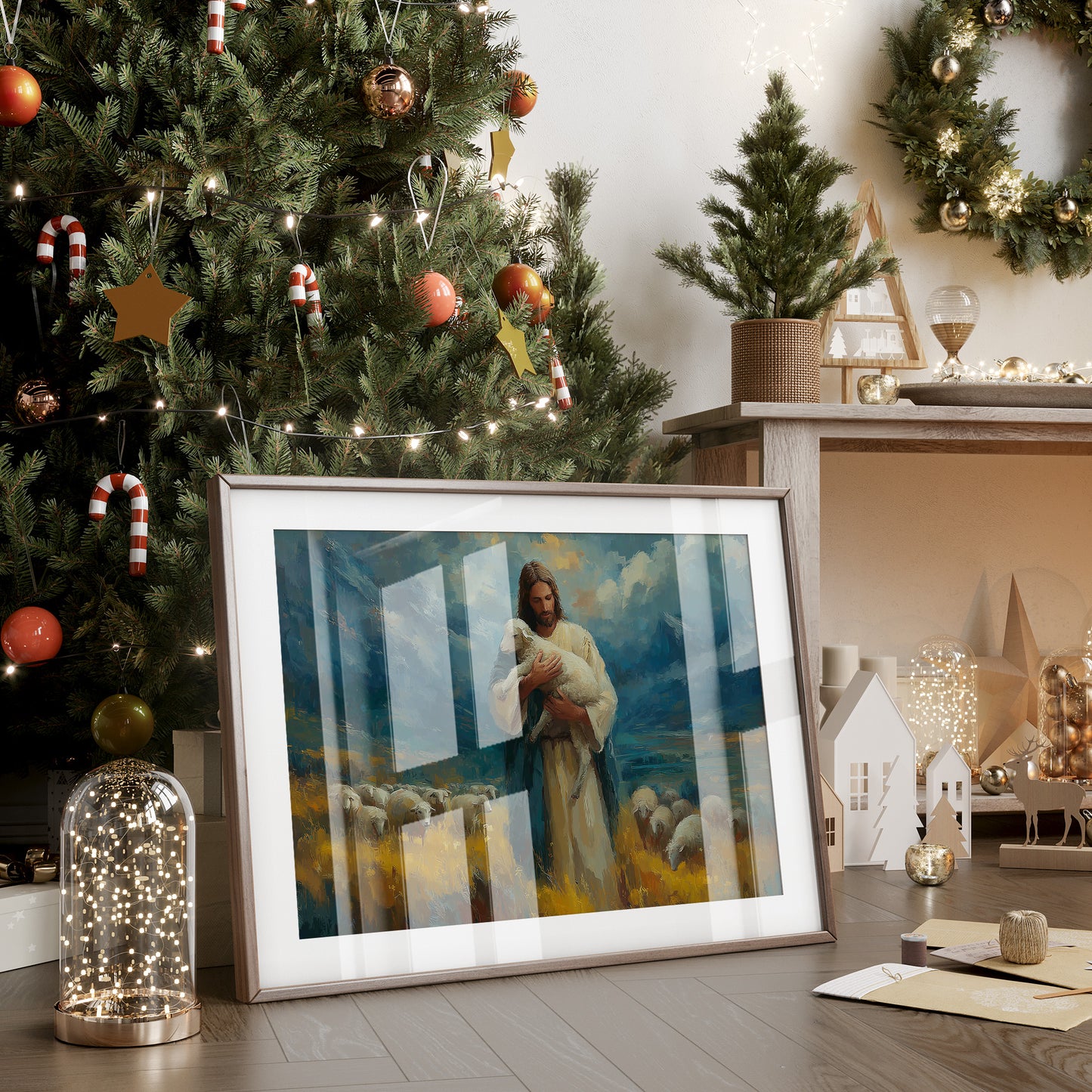 Gentle Shepherd Tends Golden Fields