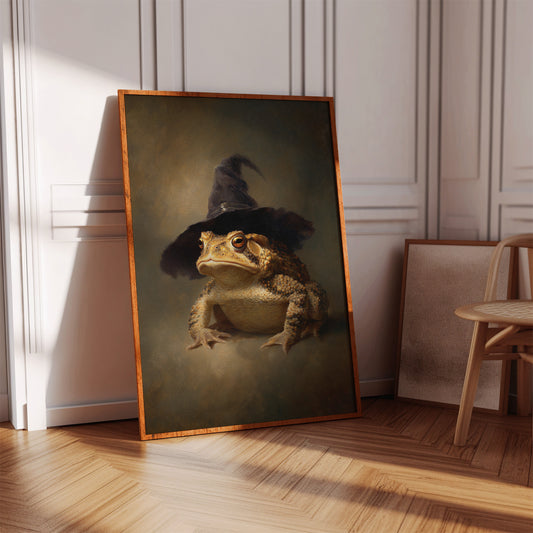 Charming Toad Witch Portrait - Whimsical Animal Art - Gallery Canvas image 4