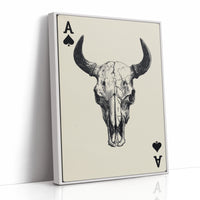 Ace in the Hole - Western Bull Skull Playing Card