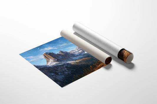 Autumn Pines Meet Winter Peaks