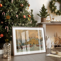 Yellow Manor Awaits Winter Evening