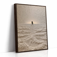 Robed Figure Facing Ocean Horizon