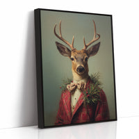 Festive Stag Adjusts His Bow