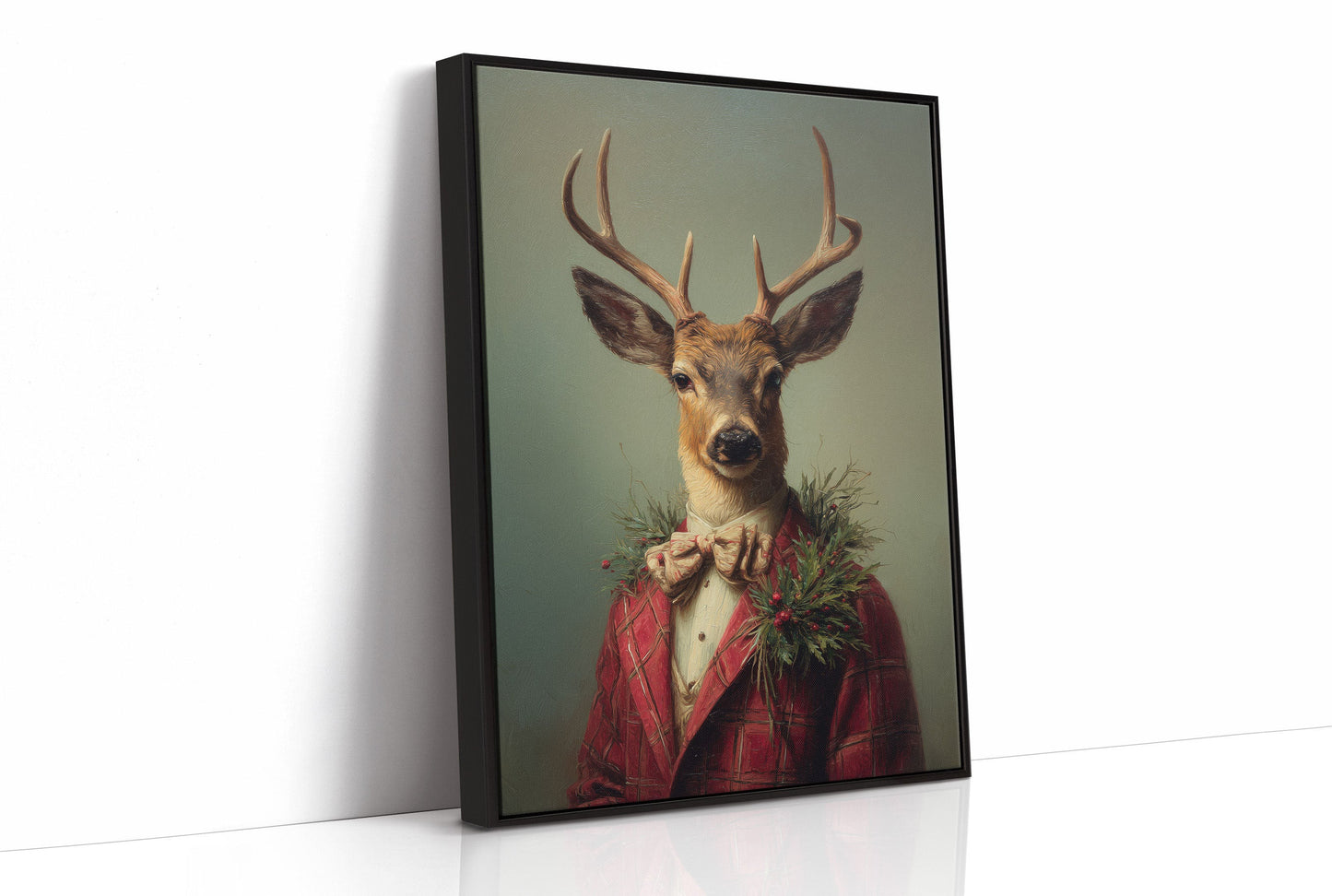 Festive Stag Adjusts His Bow