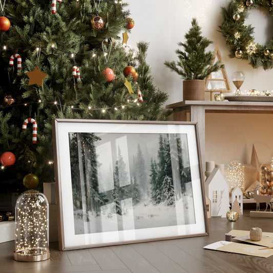 Snow Settles Among Silent Pines