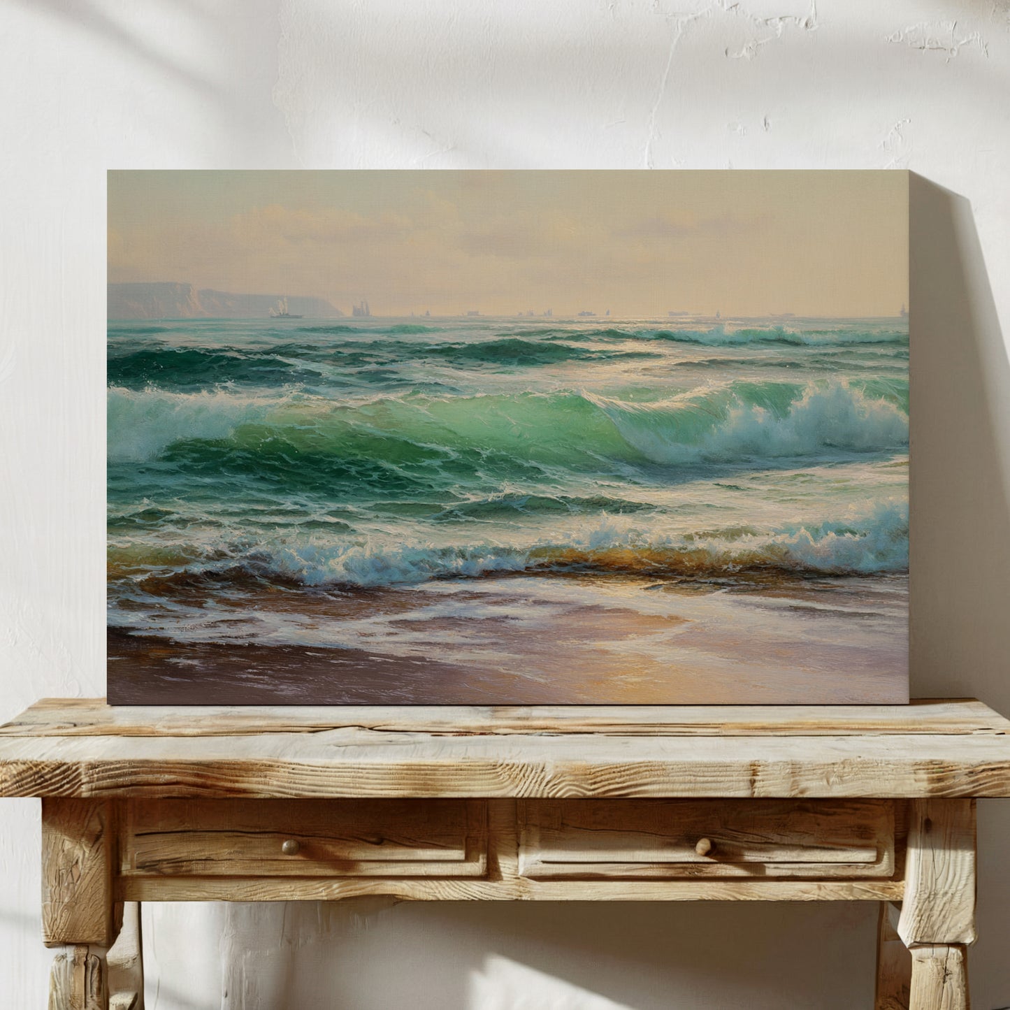Emerald Waves Chase Golden Shore