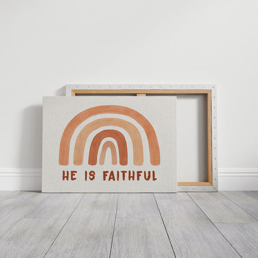 He Is Faithful Boho Rainbow