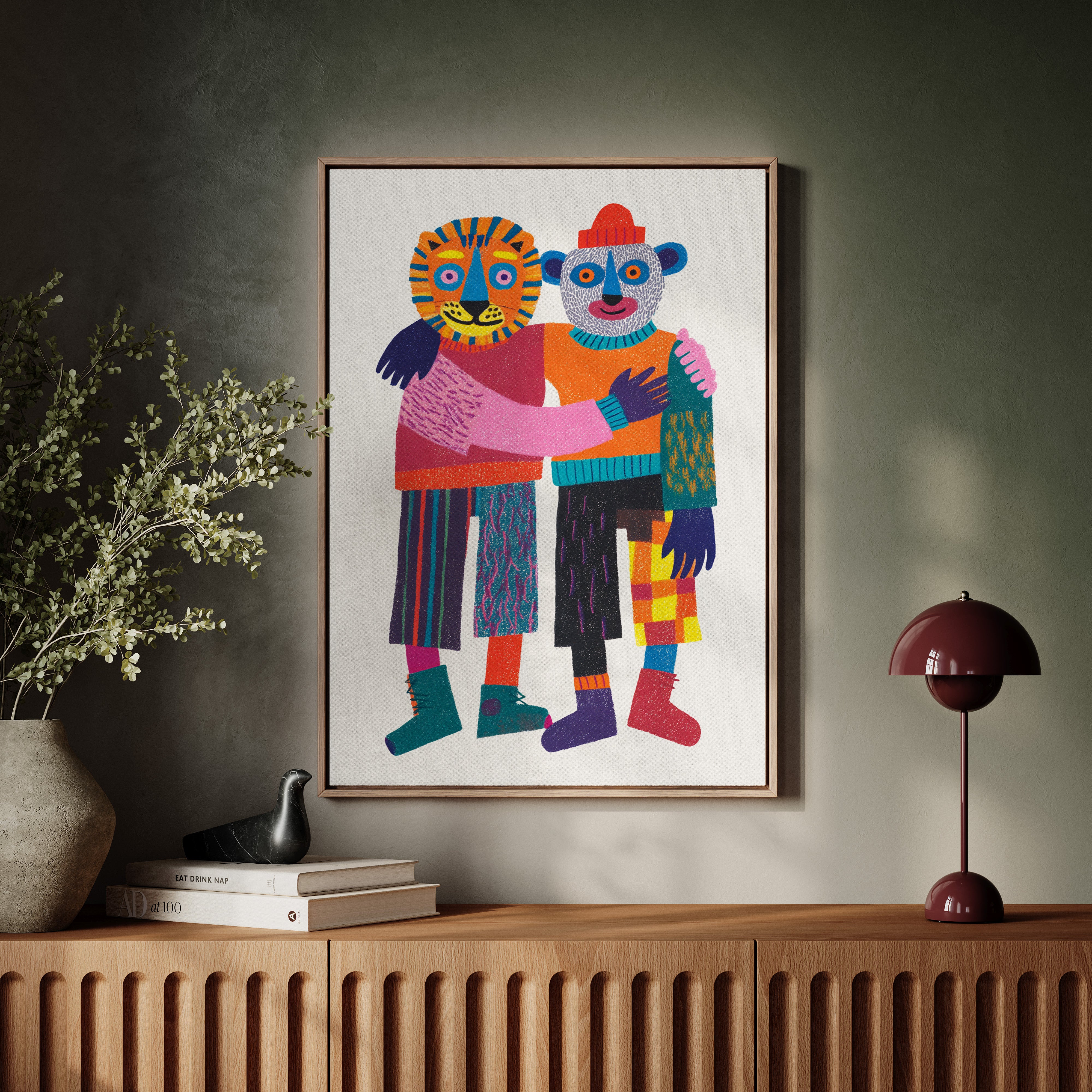 Embrace of Colorful Companionship