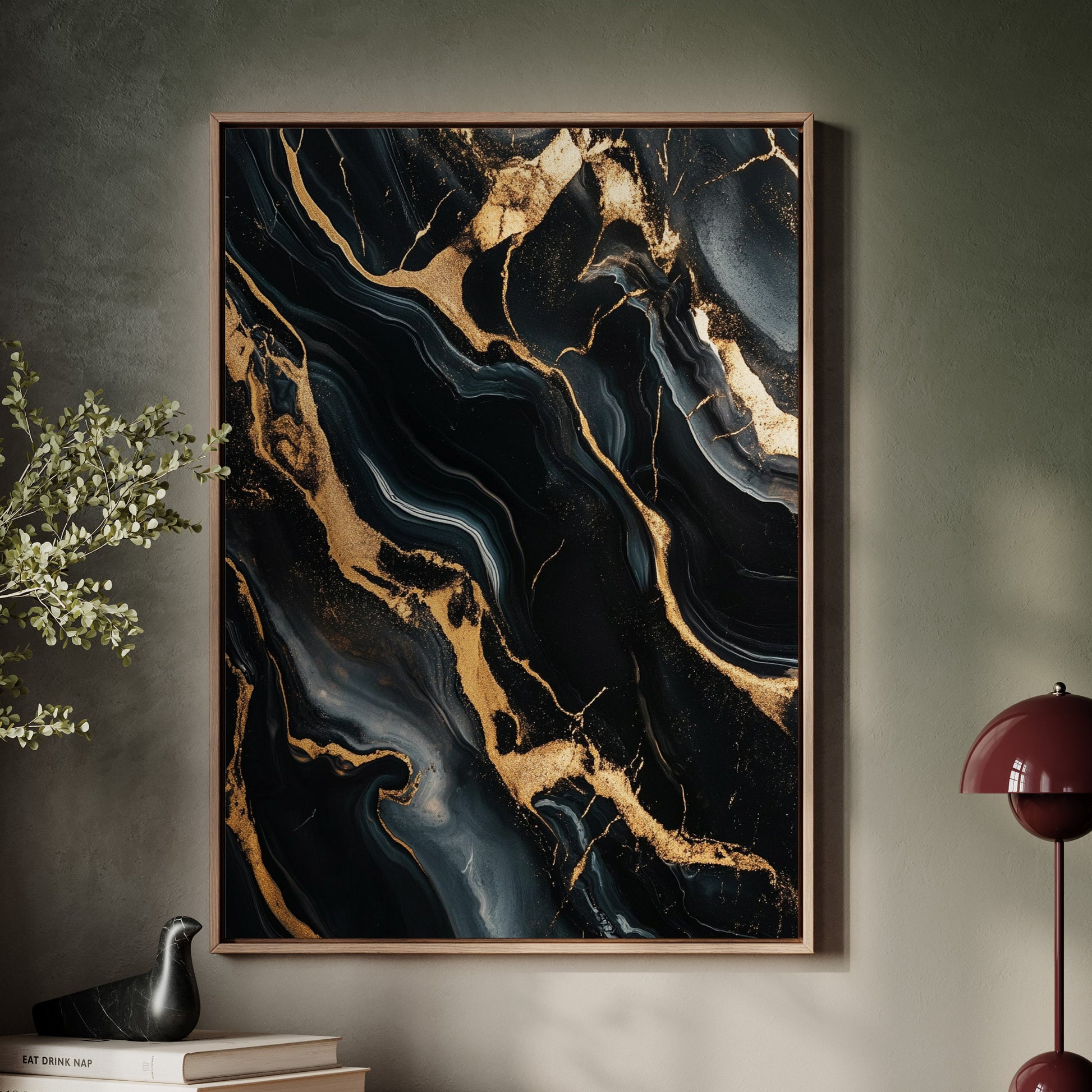 Black Marble Blaze with Liquid Gold