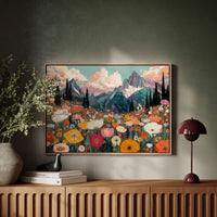 Alpine Meadows Bloom Under Peaks