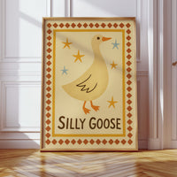 Silly Goose Folk Art Print