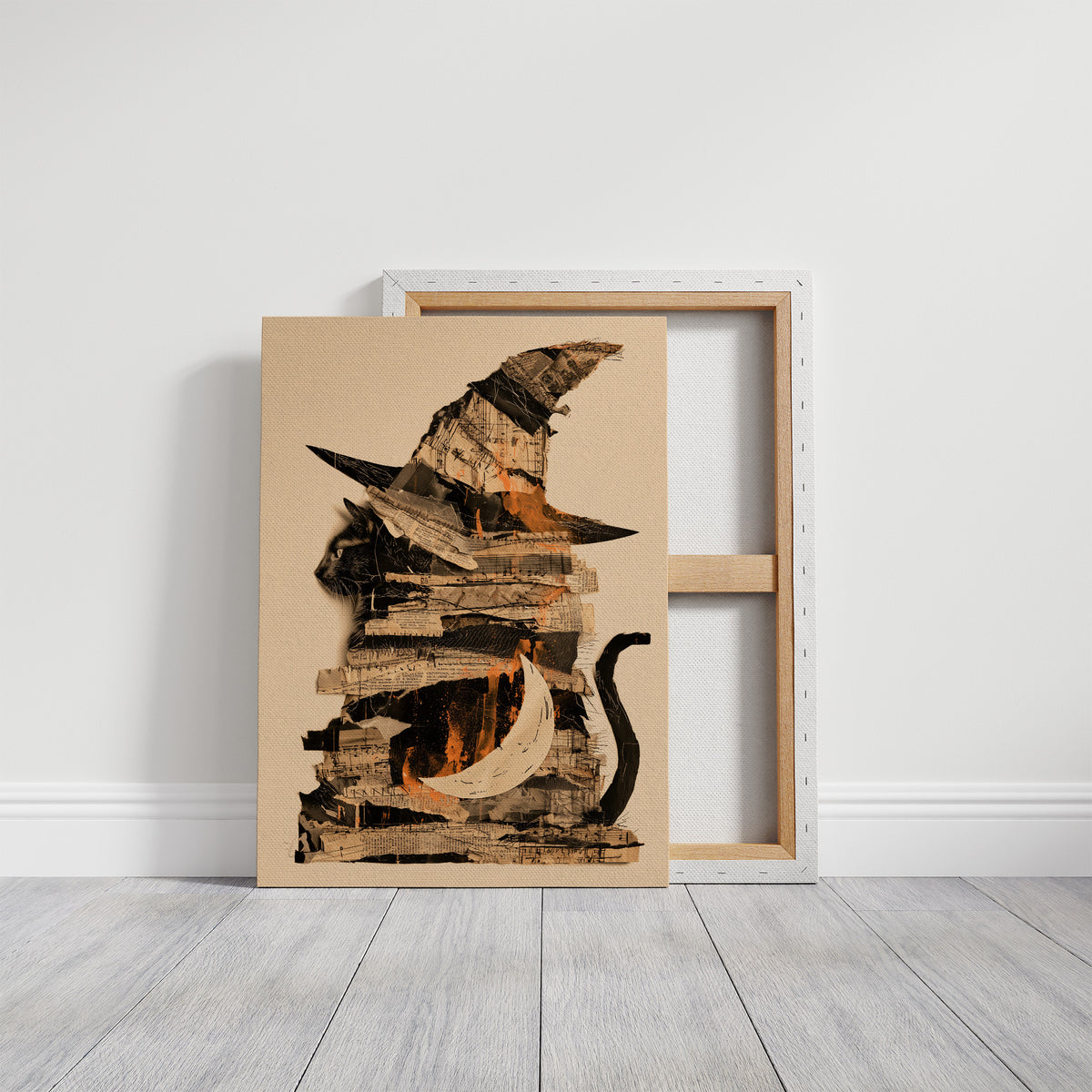 Cat Silhouette, Torn from Newsprint