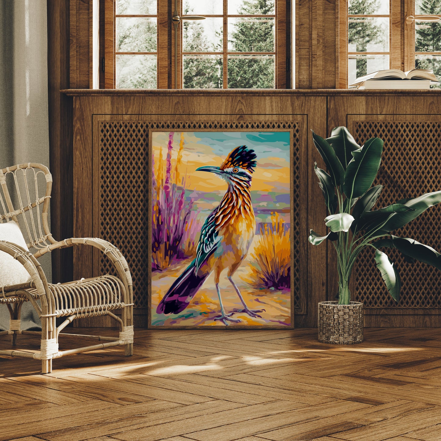 Desert Runner Wears Sunset Feathers