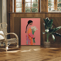 Calla Lilies Among Coral Silk