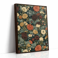 Midnight Chrysanthemum Floral Pattern