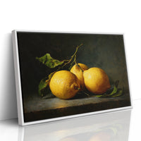Sunlit Lemons On Ancient Wood