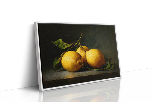 Sunlit Lemons On Ancient Wood