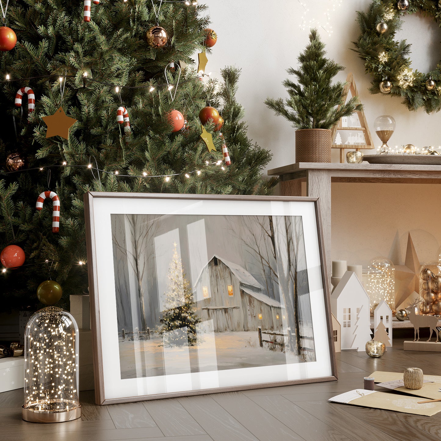 Winter Barn Glows With Christmas Magic