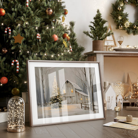 Winter Barn Glows With Christmas Magic