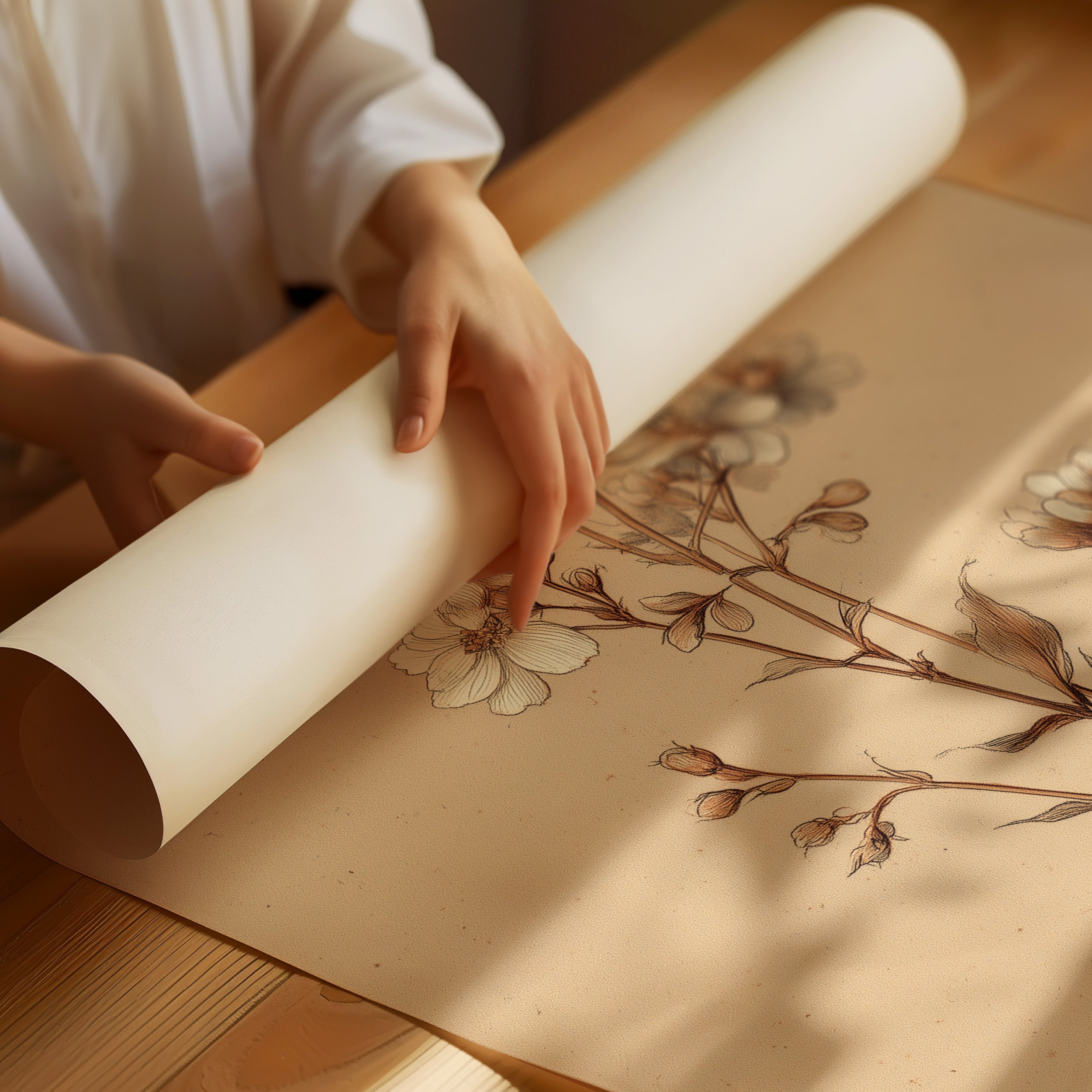 A Quiet Stem on Warm Paper