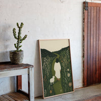 The Shepherd and the Lamb Floral Path Print