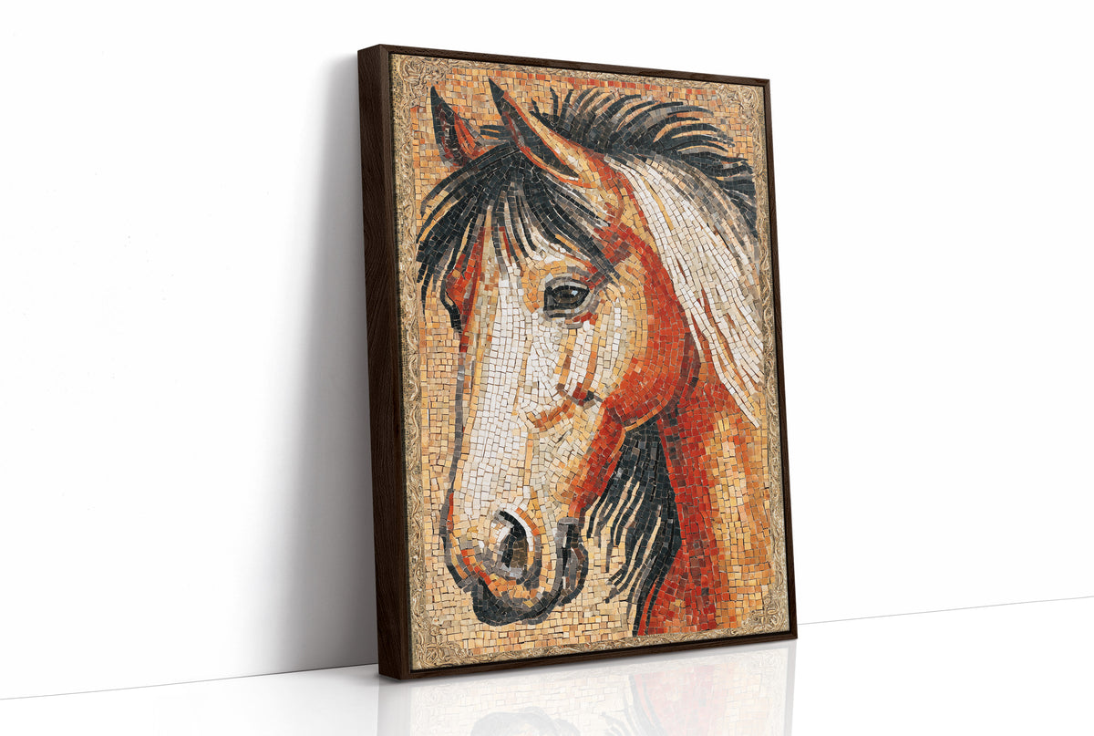 Chestnut Horse Mosaic Portrait