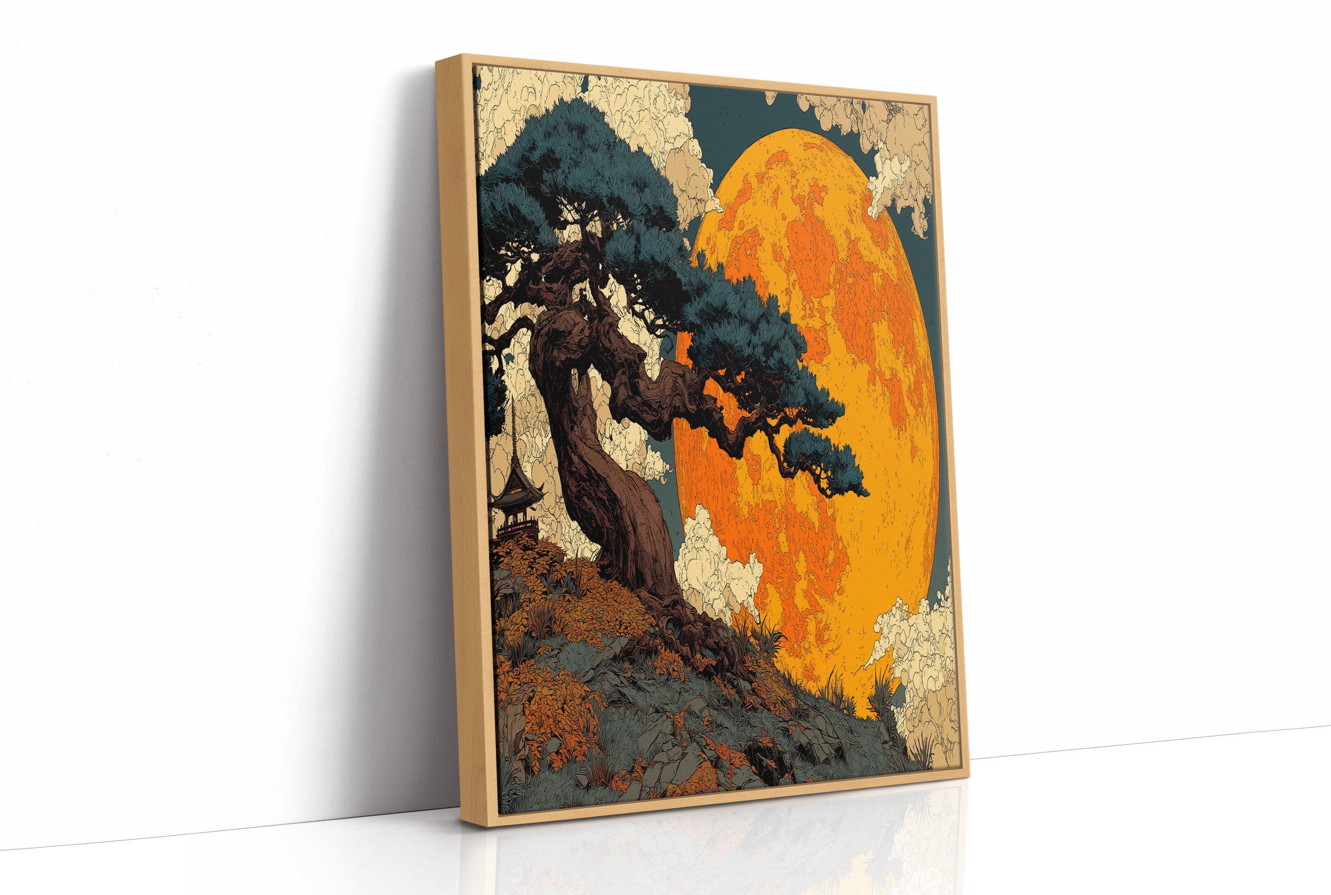 Pine Beneath a Giant Moon