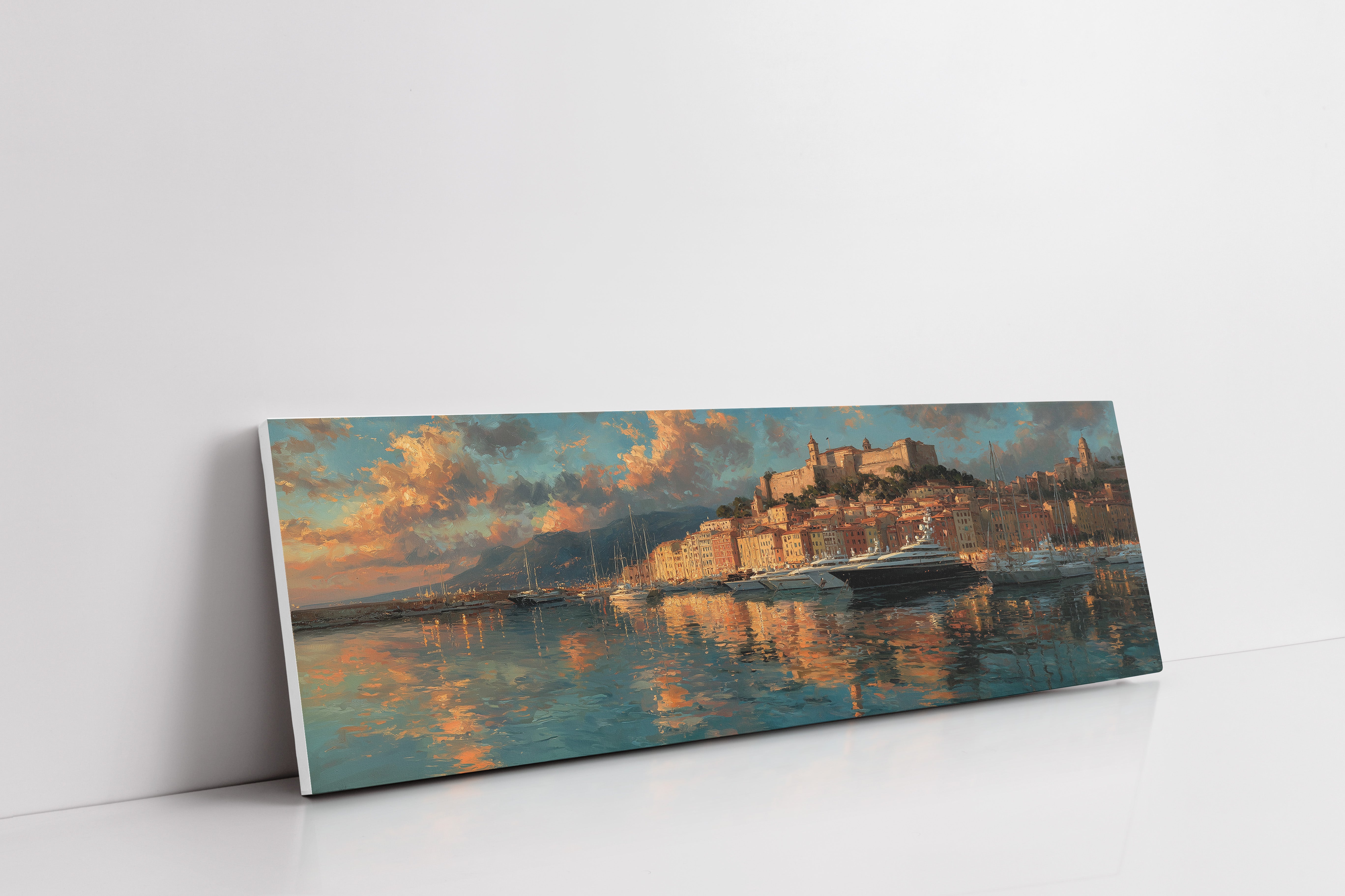 Golden Harbor at Mediterranean Sunset