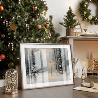 Lone Lamplight Guides Winter's Path