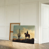 Cowboy Sundown by the Saguaro
