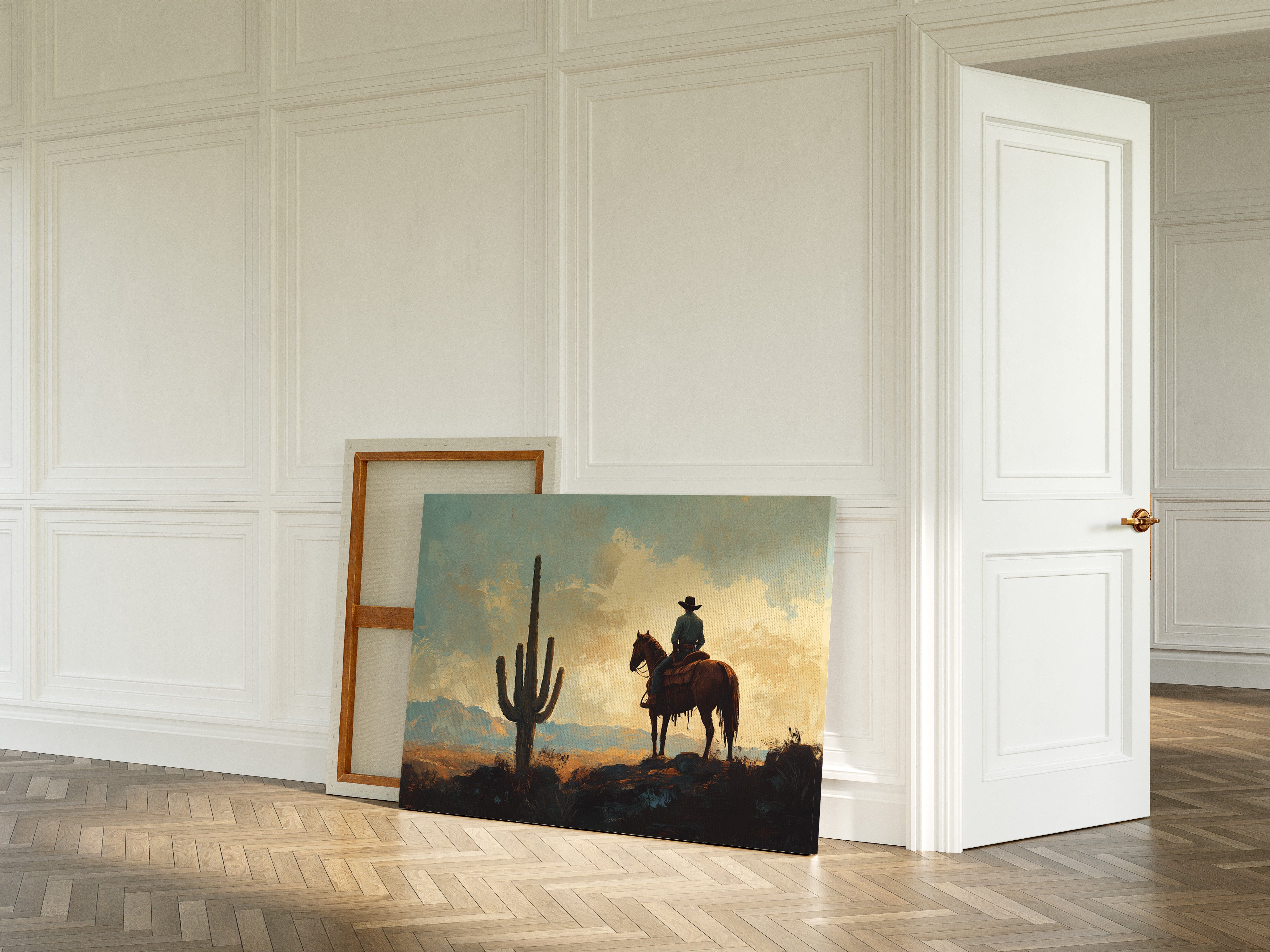 Cowboy Sundown by the Saguaro