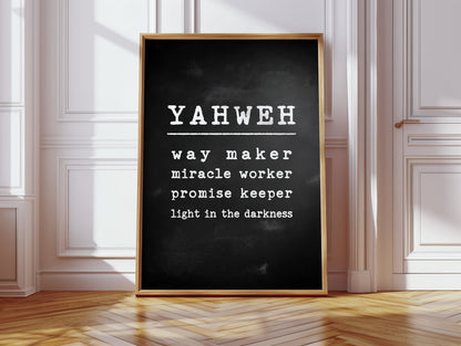 Yahweh Chalkboard Declaration