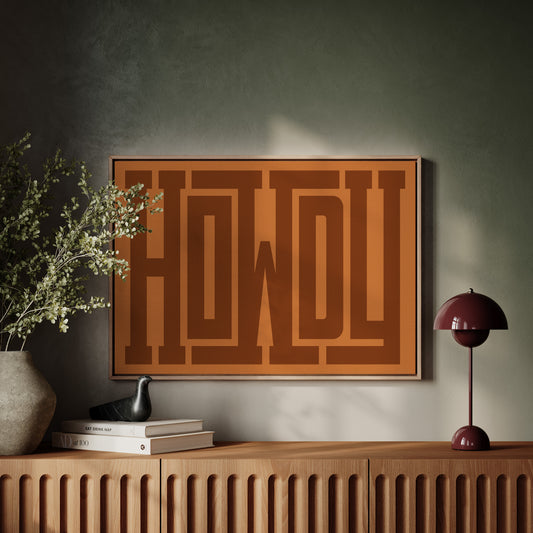Howdy Rustic Maze Style Cowboy Art